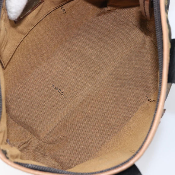 FENDI Zucca Canvas Hand Bag Black Gold Tone 7VA165 Auth gh2374