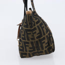 FENDI Zucca Canvas Hand Bag Black Gold Tone 7VA165 Auth gh2374-4