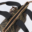 FENDI Zucca Canvas Hand Bag Black Gold Tone 7VA165 Auth gh2374-6
