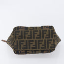 FENDI Zucca Canvas Hand Bag Black Gold Tone 7VA165 Auth gh2374-9