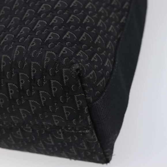 Christian Dior Trotter Canvas Shoulder Bag Black Silver Auth gh2375