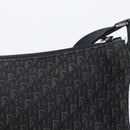 Christian Dior Trotter Canvas Shoulder Bag Black Silver Auth gh2375-4