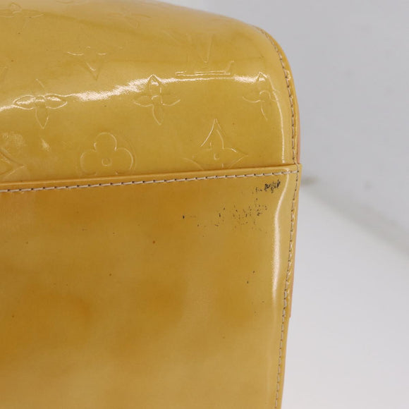 LOUIS VUITTON Monogram Vernis Mercer Boston Bag Beige M91000 LV Auth gh2380