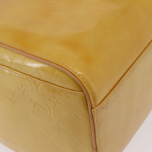 LOUIS VUITTON Monogram Vernis Mercer Boston Bag Beige M91000 LV Auth gh2380