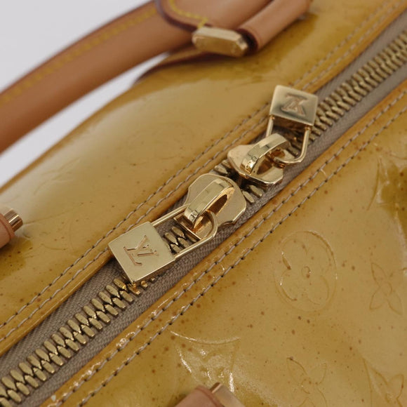 LOUIS VUITTON Monogram Vernis Mercer Boston Bag Beige M91000 LV Auth gh2380
