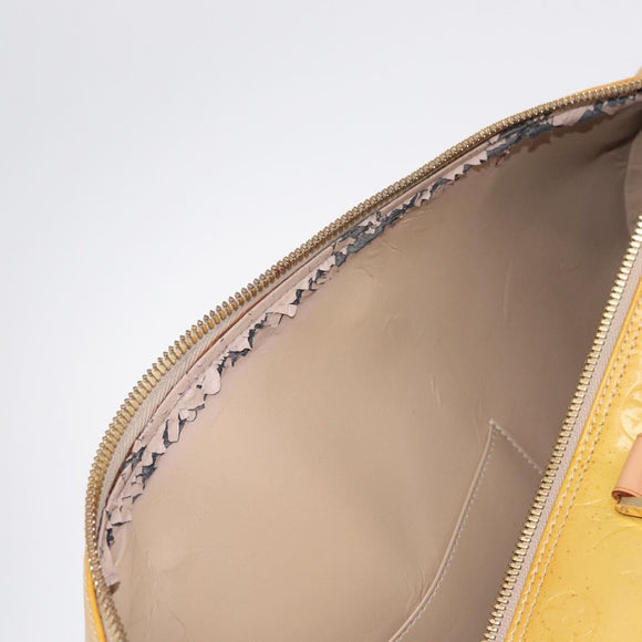 LOUIS VUITTON Monogram Vernis Mercer Boston Bag Beige M91000 LV Auth gh2380