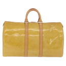 LOUIS VUITTON Monogram Vernis Mercer Boston Bag Beige M91000 LV Auth gh2380-2