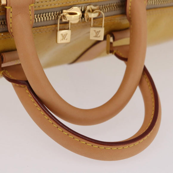 LOUIS VUITTON Monogram Vernis Mercer Boston Bag Beige M91000 LV Auth gh2380