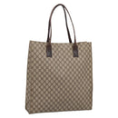 GUCCI GG Supreme Tote Bag PVC Beige Silver 91250 Auth gh2381-1