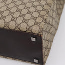 GUCCI GG Supreme Tote Bag PVC Beige Silver 91250 Auth gh2381-14