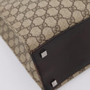 GUCCI GG Supreme Tote Bag PVC Beige Silver 91250 Auth gh2381-15