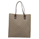 GUCCI GG Supreme Tote Bag PVC Beige Silver 91250 Auth gh2381-13