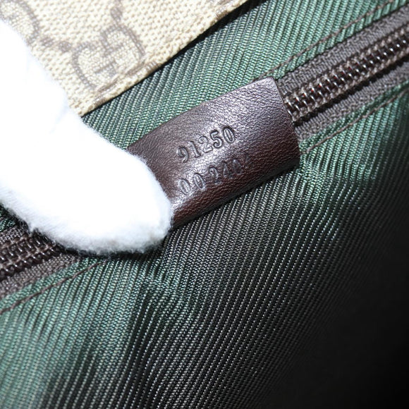 GUCCI GG Supreme Tote Bag PVC Beige Silver 91250 Auth gh2381