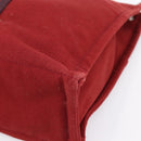 HERMES Fourre Tout MM Hand Bag Canvas Red Silver Auth gh2382-9