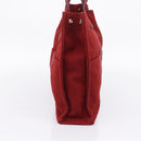 HERMES Fourre Tout MM Hand Bag Canvas Red Silver Auth gh2382-3