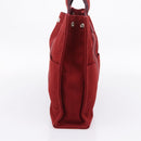 HERMES Fourre Tout MM Hand Bag Canvas Red Silver Auth gh2382-4