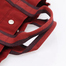 HERMES Fourre Tout MM Hand Bag Canvas Red Silver Auth gh2382-7