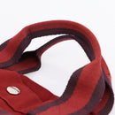 HERMES Fourre Tout MM Hand Bag Canvas Red Silver Auth gh2382-8