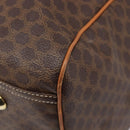 CELINE Macadam Boston Bag PVC Brown Gold Tone Auth gh2383A-11
