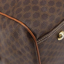 CELINE Macadam Boston Bag PVC Brown Gold Tone Auth gh2383A-12