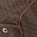 CELINE Macadam Boston Bag PVC Brown Gold Tone Auth gh2383A-13