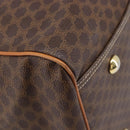 CELINE Macadam Boston Bag PVC Brown Gold Tone Auth gh2383A-14