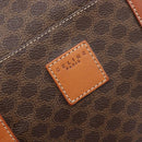 CELINE Macadam Boston Bag PVC Brown Gold Tone Auth gh2383A-16