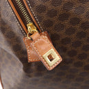 CELINE Macadam Boston Bag PVC Brown Gold Tone Auth gh2383A-17