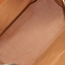 CELINE Macadam Boston Bag PVC Brown Gold Tone Auth gh2383A-19