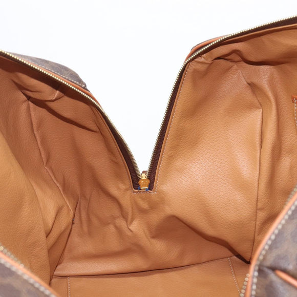 CELINE Macadam Boston Bag PVC Brown Gold Tone Auth gh2383A