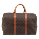 CELINE Macadam Boston Bag PVC Brown Gold Tone Auth gh2383A-3