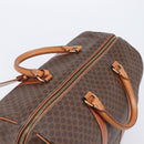 CELINE Macadam Boston Bag PVC Brown Gold Tone Auth gh2383A-6