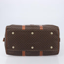 CELINE Macadam Boston Bag PVC Brown Gold Tone Auth gh2383A-9