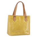 LOUIS VUITTON Monogram Vernis Houston Hand Bag Beige M91004 LV Auth gh2385-1