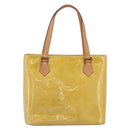 LOUIS VUITTON Monogram Vernis Houston Hand Bag Beige M91004 LV Auth gh2385-13