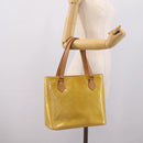 LOUIS VUITTON Monogram Vernis Houston Hand Bag Beige M91004 LV Auth gh2385-24