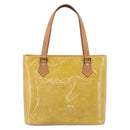 LOUIS VUITTON Monogram Vernis Houston Hand Bag Beige M91004 LV Auth gh2385-2