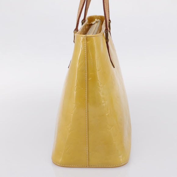 LOUIS VUITTON Monogram Vernis Houston Hand Bag Beige M91004 LV Auth gh2385