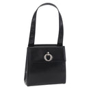 Christian Dior Shoulder Bag Patent Black Silver Auth gh2387-1