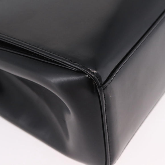 Christian Dior Shoulder Bag Patent Black Silver Auth gh2387