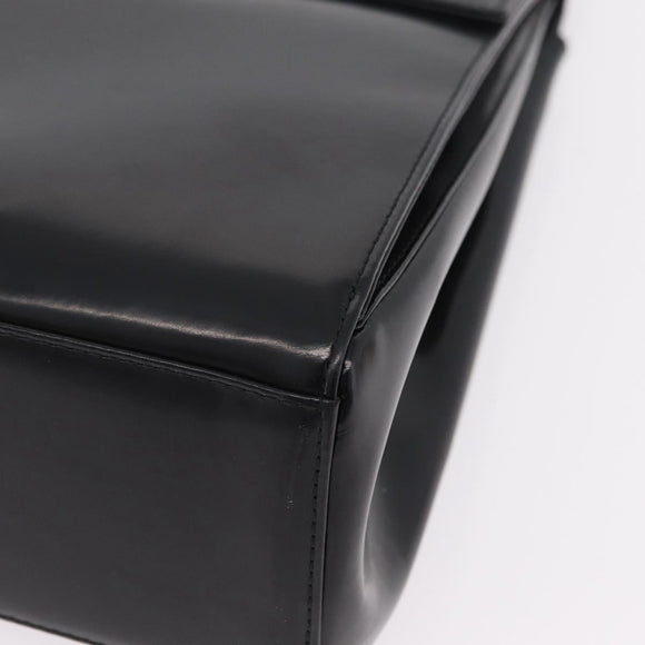Christian Dior Shoulder Bag Patent Black Silver Auth gh2387