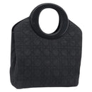 Christian Dior Canage Hand Bag Nylon Black Gold Tone Auth gh2390-1