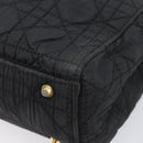 Christian Dior Canage Hand Bag Nylon Black Gold Tone Auth gh2390-10