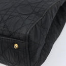 Christian Dior Canage Hand Bag Nylon Black Gold Tone Auth gh2390-12
