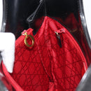 Christian Dior Canage Hand Bag Nylon Black Gold Tone Auth gh2390-19