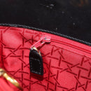 Christian Dior Canage Hand Bag Nylon Black Gold Tone Auth gh2390-20