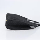Christian Dior Canage Hand Bag Nylon Black Gold Tone Auth gh2390-4
