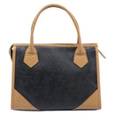 SAINT LAURENT Hand Bag Leather Black Beige Auth gh2393-3