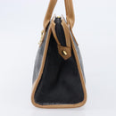 SAINT LAURENT Hand Bag Leather Black Beige Auth gh2393-5