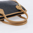 SAINT LAURENT Hand Bag Leather Black Beige Auth gh2393-7